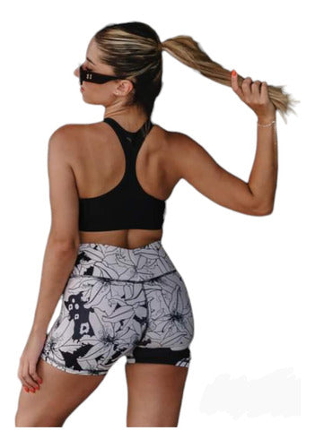 Sporty Lycra Printed Top and Shorts Sets 1