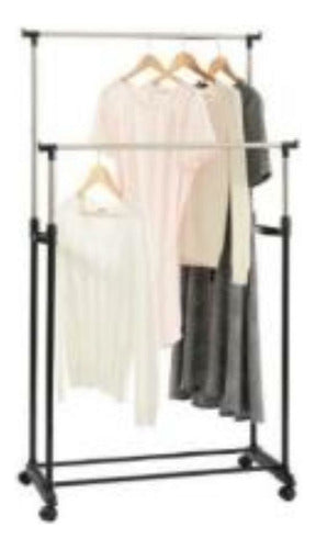 Marian Todo Organizado Double Adjustable Coat Rack with Wheels 1