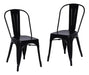 HLC Set of 2 Tolix Chairs in Black 0