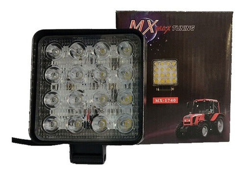 Max Tuning Kit X4 Square Led Light 16 Led 48 Watts 12v/24v Auto Moto 2