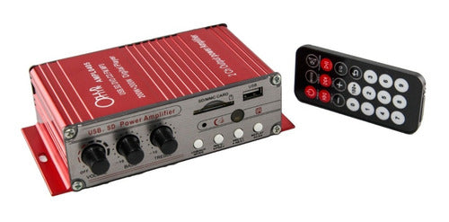 Ophyr Digital Stereo Hi-Fi Audio Power Amplifier USB SD 12V Motorcycle + Remote Control 0