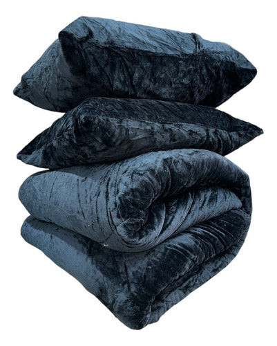 Cacharel Flannel Comforter with Sherpa Queen 2 1/2p 7