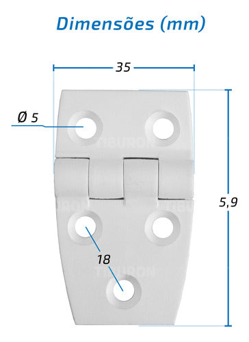 Kit 2 Dobradiça Plástico 5 Furos 5,9 X 3,5 Cm Universal Barc 1