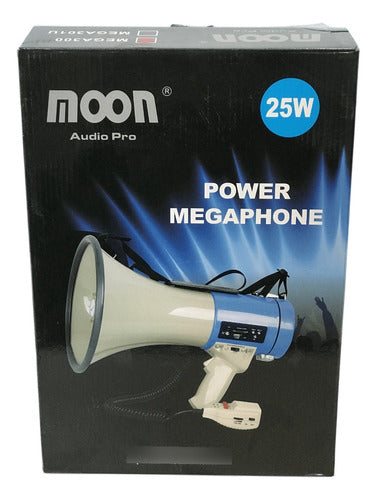 Moon Megafono Profesional 25W Mega301U 1500m USB 3