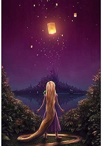 QAZWSX 5D Painting, Diamond Painting Full Drill Rhinestone Pictures Of Crystals Embroidery Kits Arts, Crafts and Sewing Cross Stitch (Rapunzel Princess) 30x40cm 0