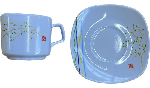 MP Set X6 Tazas De Te Con Plato Melamina Lines 1