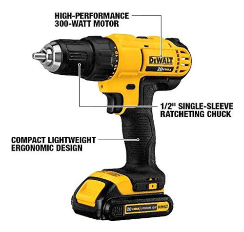 Dewalt 20V Max Cordless Drill/Driver Kit 1