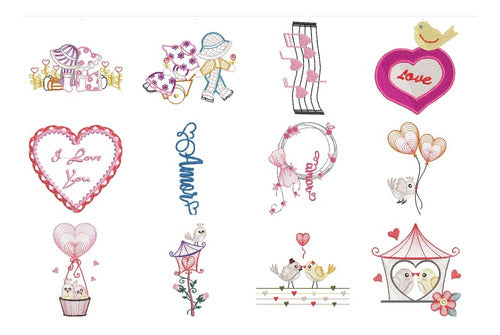 64 Designs Embroidery Machine Templates Love/Amor 1