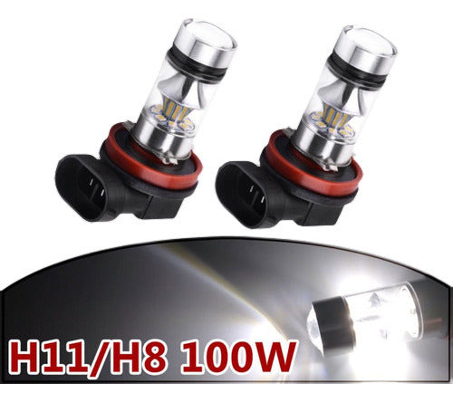 2 X H8 Blanco Hid H11 100w Alta Potencia Led Niebla 2323 Foc 1