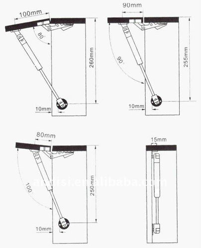 Piston A Gas Cierre Suave 60 Newton X 10 Unidades 1