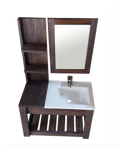 70cm Hanging Wood Vanity with Basin and Mirror - Free Shipping 113