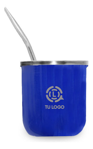 Personalized Laser-Engraved Stainless Steel Thermal Mate Set with Straw 18