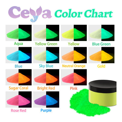 Ceya Glow in the Dark Pigment Powder 150g Red 3