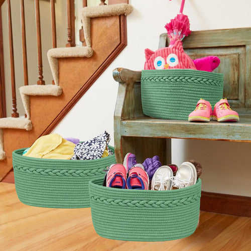 Savstor Small Woven Cotton Storage Basket 4