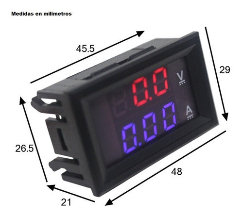 Informatica San Isidro Voltimetro Y Amperimetro Digital De 3 Digitos 0 A 100v / 50a 5
