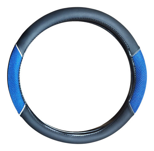40cm Blue Fabric Steering Wheel Cover 0