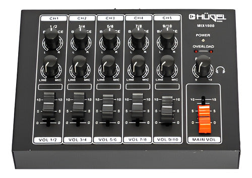 Mixer Mini Consola De 10 Canales - 5 Stereo - Naudio Mix1000 4