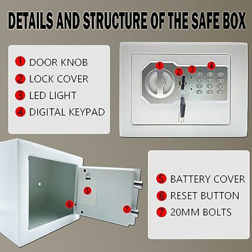 Yuanshikj Caja De Seguridad Con Teclado 4