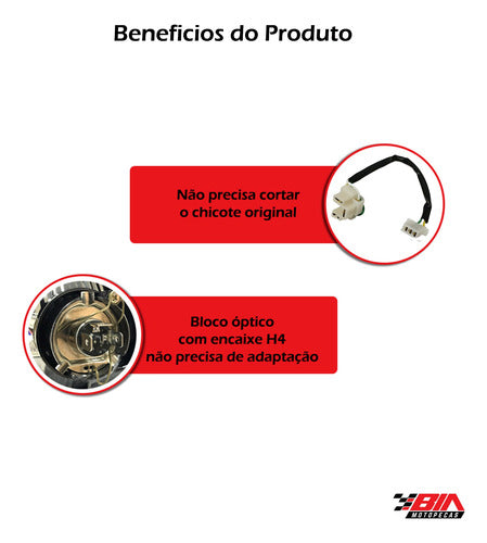 Bloco Óptico Honda Bros 125 150 E Soquete H4 2010 11 12 2013 2