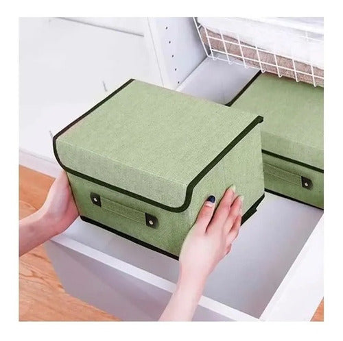 Home Basics Organizer Storage Box in Linen Fabric 45x30 32