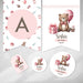 Kit Imprimible Osito Acuarela Rosa Baby Shower Tukit 1