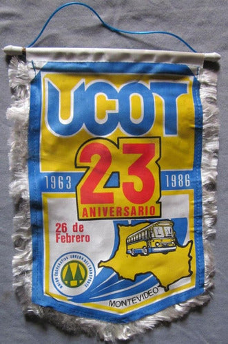 Antiguo Banderin De Omnibus Ucot Uruguay 1986 0