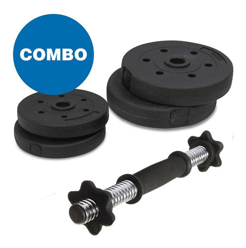 Tushop 1 Dumbbell Kit + 10 Kg Weight of Choice - Gym Discs 1