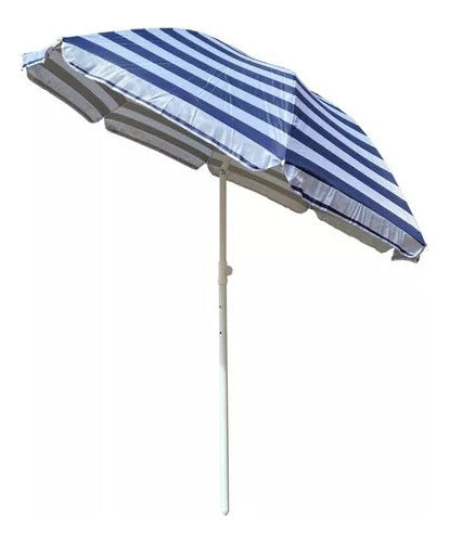 2m Beach Umbrella Reinforced 100% UV Protection Reclining 5