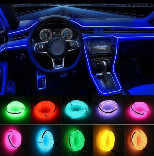 Car Cold Light Line Neon Flexible LED Light Strip for Cars with Cigarette Lighter 5