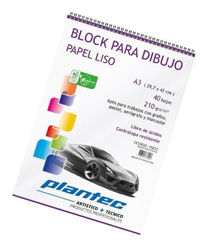 Plantec Block Para Dibujo A4 Anillado 210grs Liso X40hojas 0