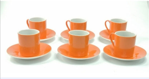 Coffee Delight 6 Coffee Cups with Saucer Set in Mixed Colors 2