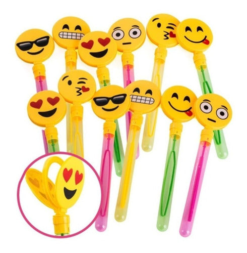 Burbujero Tubo Stick Emoji Burbujas Pompas Jabón Pack X 12 0