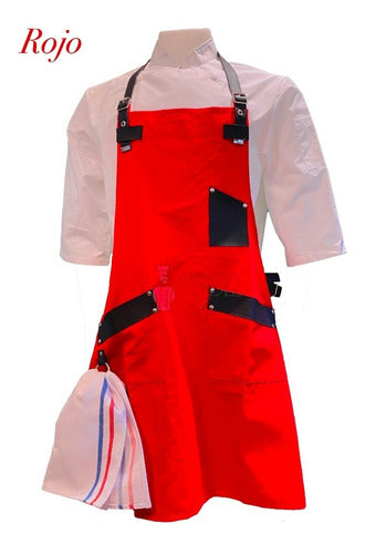 Premium Kitchen Apron in Twill and Eco-leather 1
