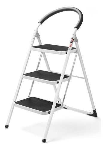 Flourish Foldable 3-Step Ladder with Rubber Feet 0