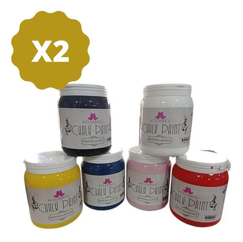 Pintura A La Tiza Acuarell Chalk Paint En Pote 250ml X2 Uni 0