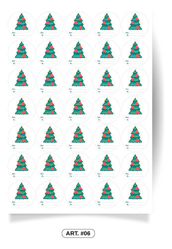 Generic Christmas Stickers - Sheet X35 Units Ø56mm 6