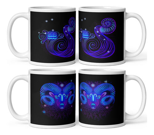 Plantillas Tazas Sublimación Signos Zodiacales Neón 0