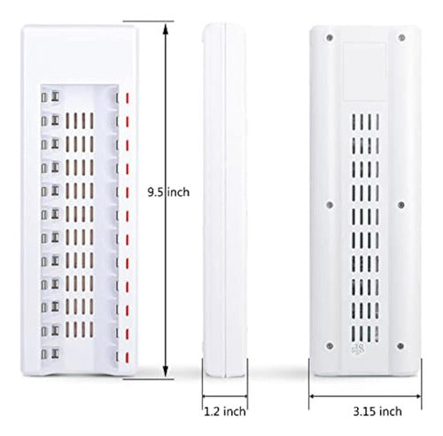 Cargador De Batería De 12 Bahías Con Pilas Recargables Aa De 4