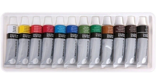 Set of 12 Professional 12ml Watercolor Paints by Daler Rowney Simply 1
