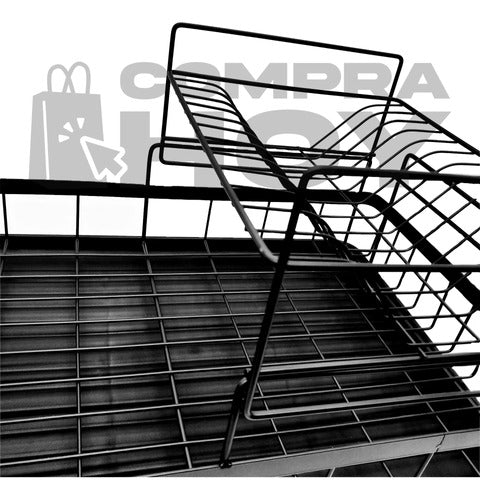 CompraHoy Metal Plate Drying Rack with Tray, 2 Levels, 13075 6