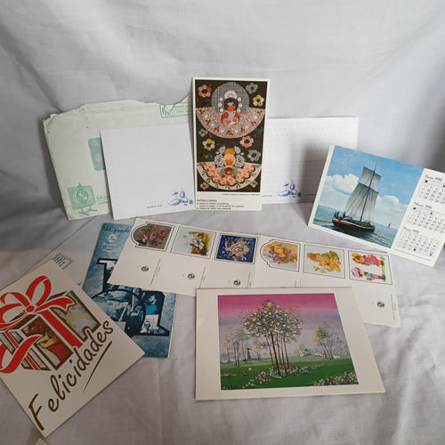 Tarjetas Vintage Navidad Y Etiq Y Sobres Pintores Sin Manos 0