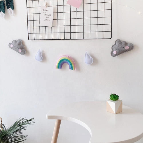 MIO SITIO PIPN Guirnaldas Decorativas Cuarto Bebé Nubes, Arcoiris - Babyshower 0