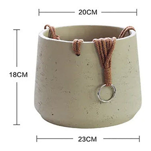 Decotech Large Nordic Style Hanging Ceramic Planter 3