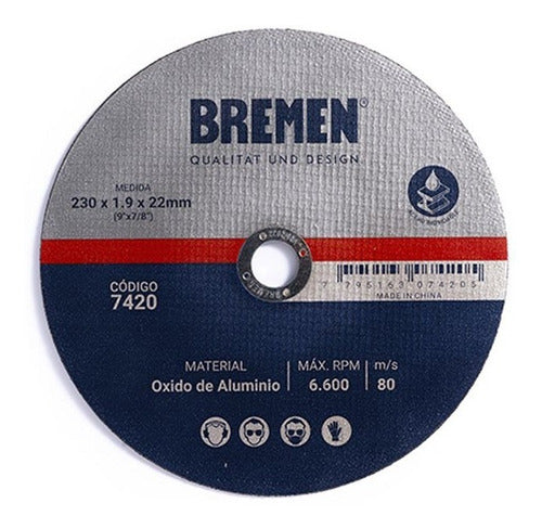 Bremen Metal Cutting Disc 230 x 1.9mm Box of 10 Units 0