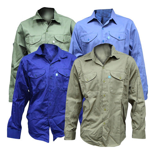 Classic Reinforced Work Shirt with Pockets by Ombu 22