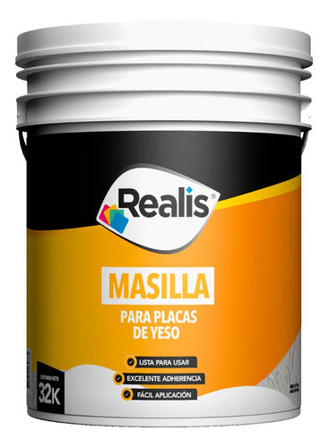 Masilla Para Placas De Yeso 16 Kg Realis 0