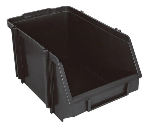 Kit 63 Caixa Box Gaveteiro Industrial Bin Preto N°7 16x22x30 1