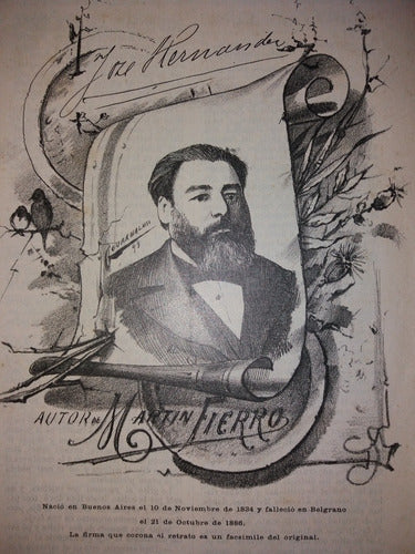 Revista El Fogon 1899 Homenaje A Jose Hernandez M.fierro 1