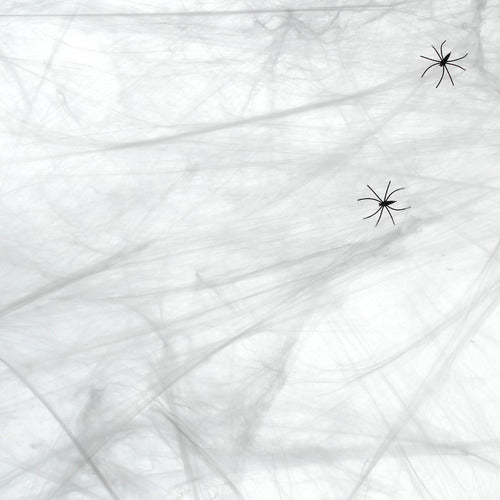 Júpiter Party Pack 3 White Spider Webs with Spiders Halloween Decoration 1