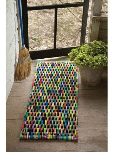 Kalalou Recycled Flip Flop Large Rectangle Mat 0